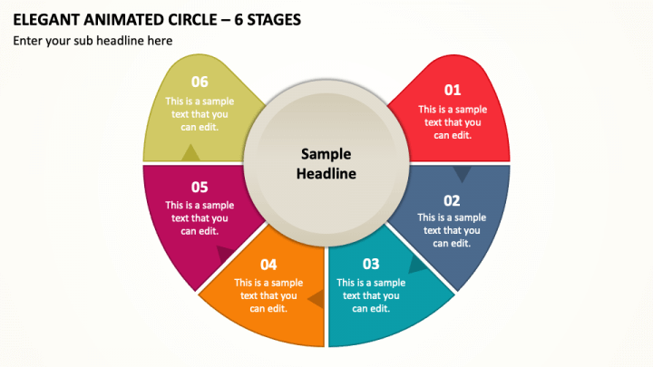 Elegant Animated Circle - 6 Stages PPT Slide 1