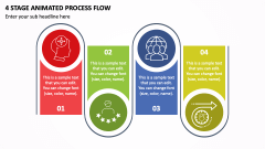 4 Stage Animated Process Flow PPT Slide 1