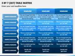 3 By 7 Table Matrix Slide 1