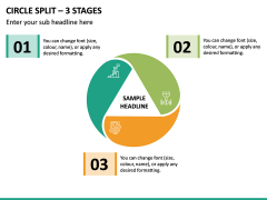 Circle Split – 3 Stages PPT Slide 2