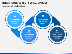 Ribbon Infographic - 4 Circle Options PPT Slide 2