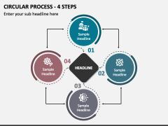 Circular Process - 4 Steps PPT Slide 1