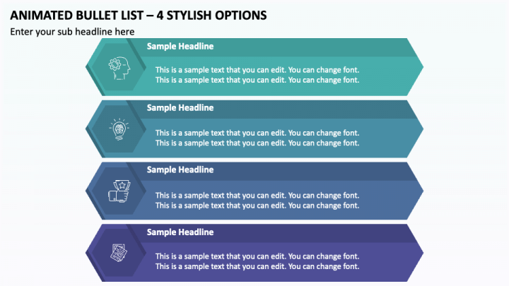Animated Bullet List - 4 Stylish Options PPT Slide 1