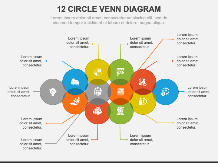 12 Circle Venn Diagram PPT Slide 1