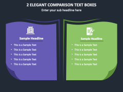2 Elegant Comparison Text Boxes PPT Slide 2