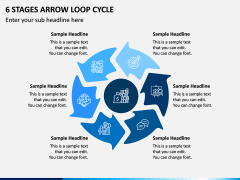 6 Stages Arrow Loop Cycle PPT Slide 1
