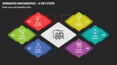Animated Infographic - 6 Key Steps PPT Slide 1