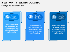 3 Key Points Stylish Infographic PPT Slide 1