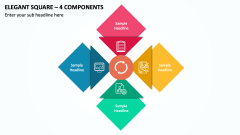 Elegant Square - 4 Components PPT Slide 1