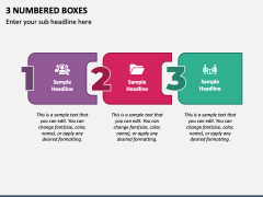 3 Numbered Boxes PPT Slide 1