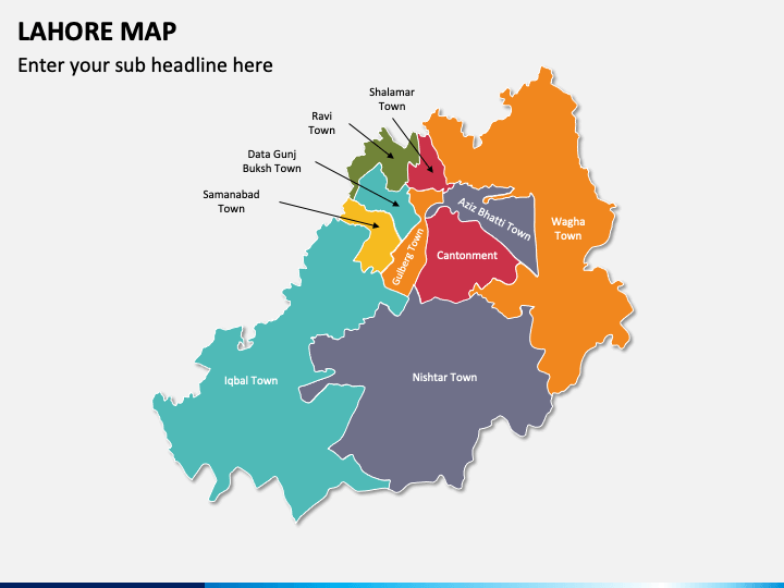 Lahore Map PowerPoint Template - PPT Slides
