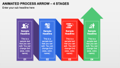 Animated Process Arrow - 4 Stages PPT Slide 1