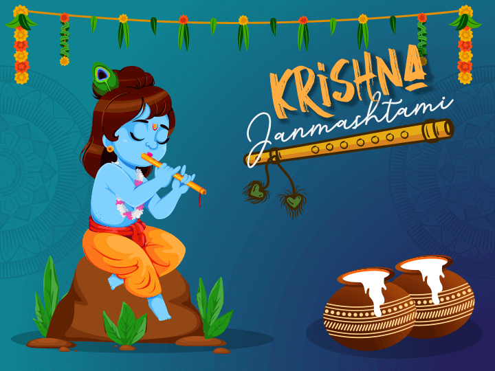 Free Download - Krishna Janmashtami | PowerPoint Template & Google Slides