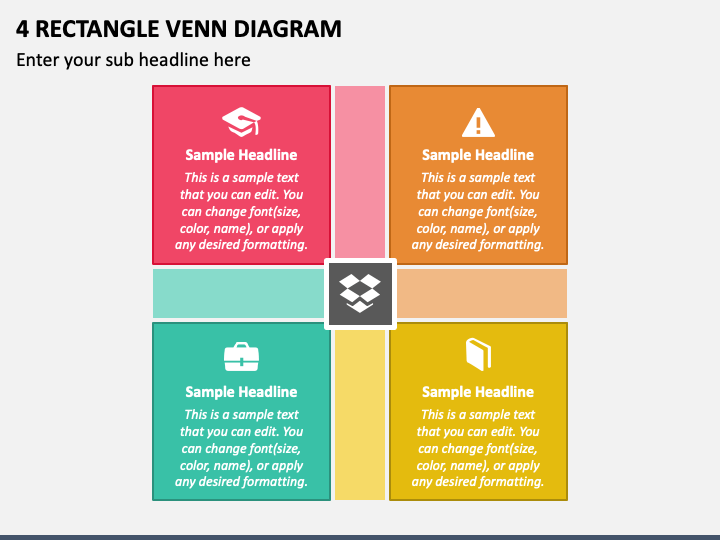 4 Rectangle Venn Diagram PPT Slide 1