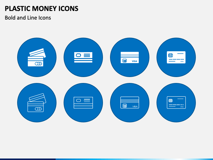 Plastic Money Icons PPT Slide 1