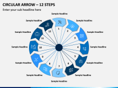Circular Arrow - 12 Steps PPT Slide 1