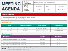 Meeting Agenda PowerPoint and Google Slides Template - PPT Slides