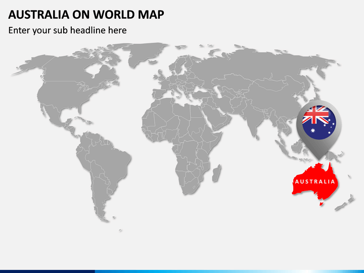 Australia on World Map PPT Slide 1