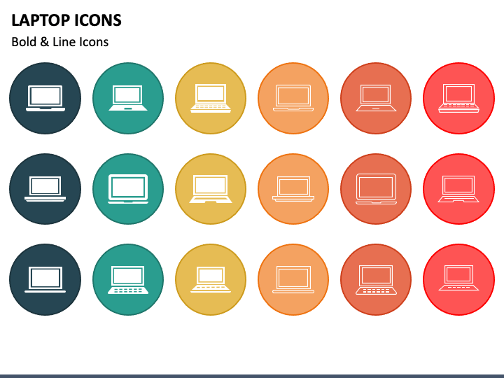 Laptop Icons PPT Slide 1