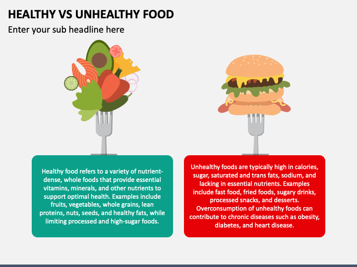 unhealthy foods vs healthy foods