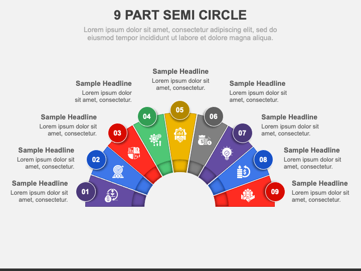9 Part Semi Circle PPT Slide 1