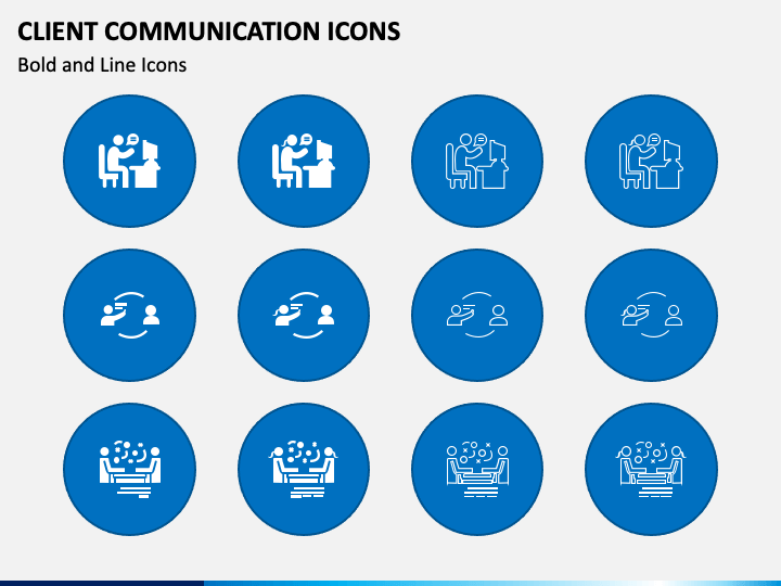 Client Communication Icons PPT Slide 1
