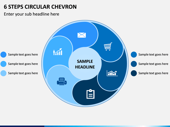 6 Steps Circular Chevron PPT Slide 1