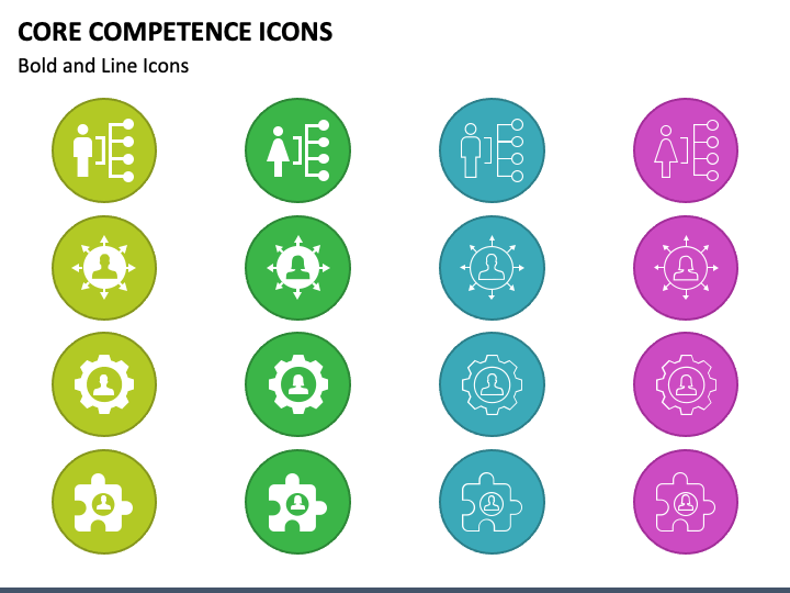 Core Competence Icons PPT Slide 1