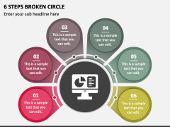 6 Steps Broken Circle PPT Slide 1