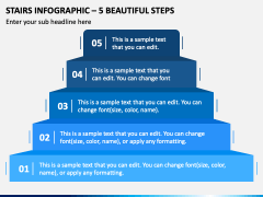 Stairs Infographic - 5 Beautiful Steps PPT Slide 2