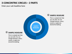 3 Concentric Circles – 2 Parts PPT Slide 1