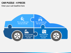 Car Puzzle - 4 Pieces PPT Slide 1