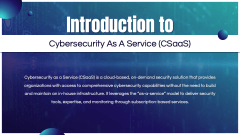 Cybersecurity as a Service (CSaaS) PPT Slide 2