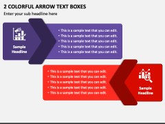 2 Colorful Arrow Text Boxes PPT Slide 1