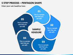 5 Step Process - Pentagon Shape PPT Slide 2