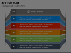 3D 5 Row Table Animated Presentation - SketchBubble