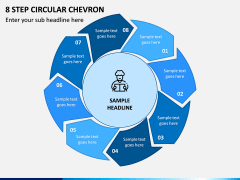 8 Step Circular Chevron PPT Slide 1