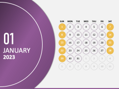 Calendar 2023 Type 3 PPT Slide 2