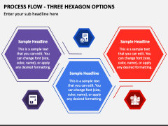 Process Flow - Three Hexagon Options PPT Slide 1