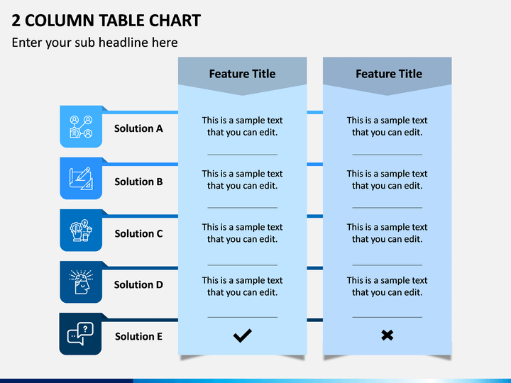 2 Column Table Chart PPT Slide 1