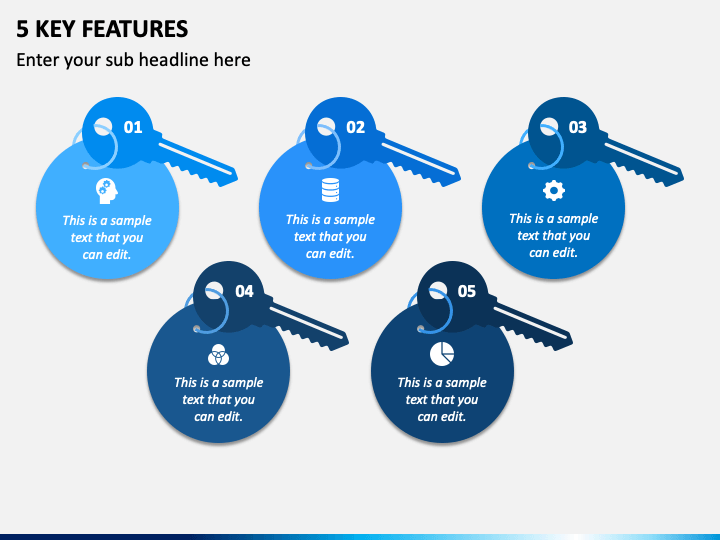 5 Key Features PowerPoint Template and Google Slides Theme