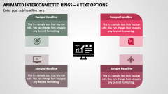 Animated Interconnected Rings - 4 Text Options PPT Slide 1
