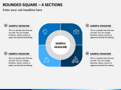 Rounded Square – 4 Sections PPT Slide 1