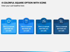 4 Colorful Square Option with Icons PPT Slide 2