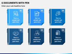 6 Documents with Pen PPT Slide 1