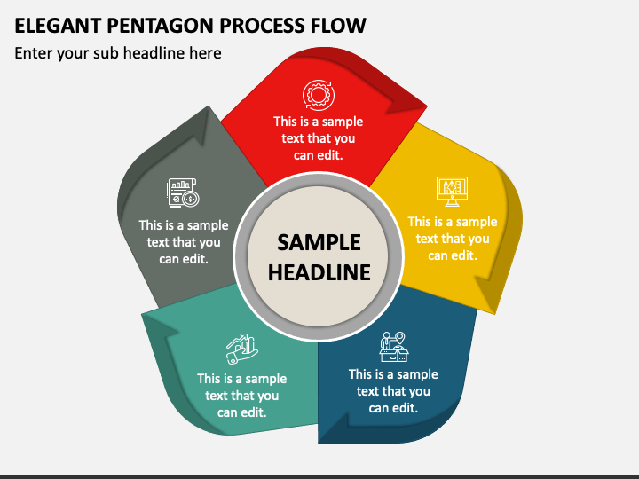 Elegant Pentagon Process Flow PPT Slide 1