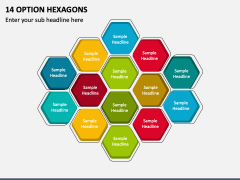14 Option Hexagons PPT Slide 1