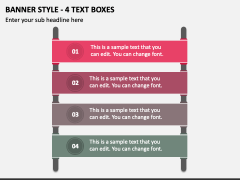Banner Style - 4 Text Boxes PPT Slide 1