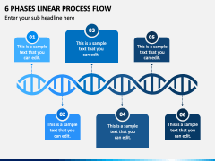 6 Phases Linear Process Flow PPT Slide 2