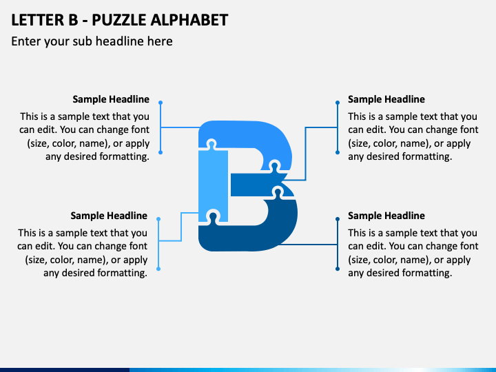 Letter B - Puzzle Alphabet PowerPoint Template - PPT Slides